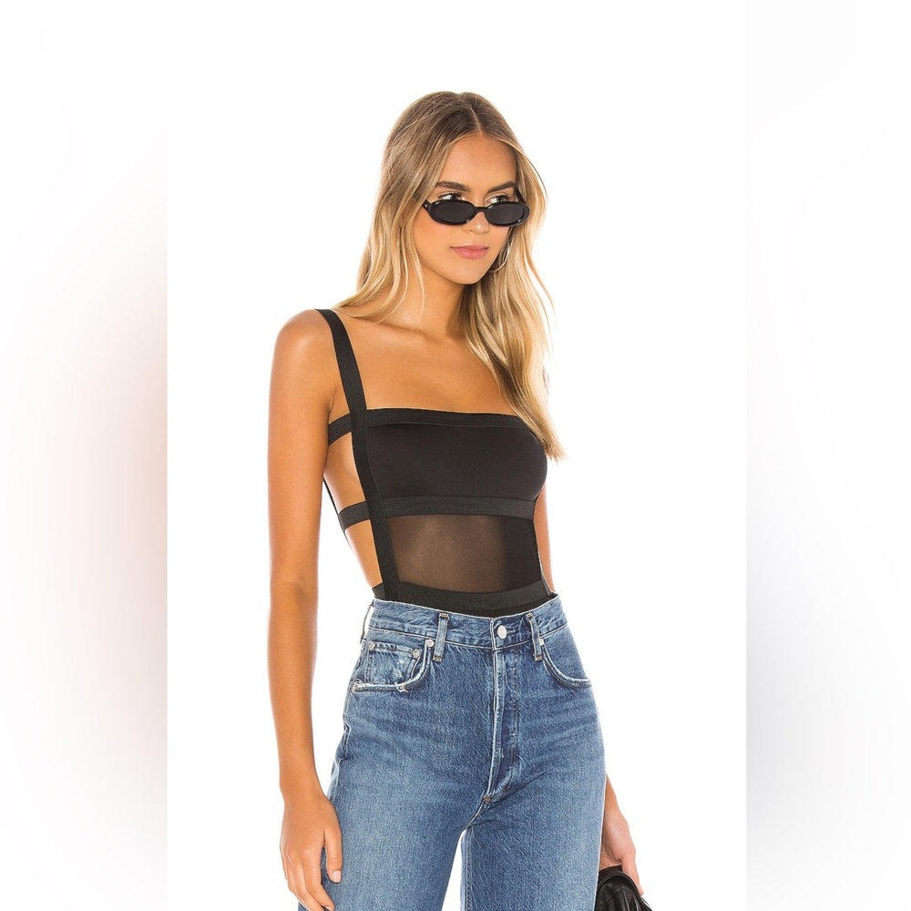 NWT Superdown Camille Strappy Back Bodysuit SZ M preorder on revolve